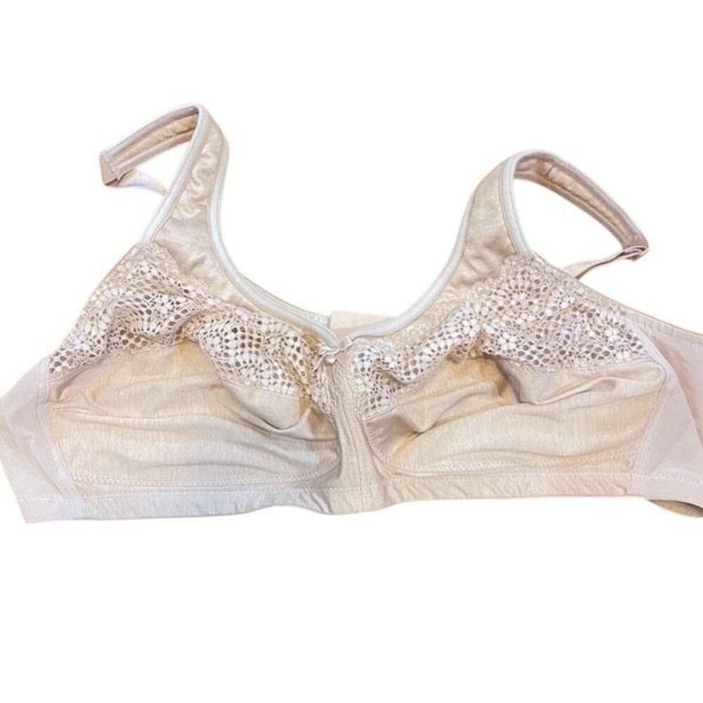 Glamorise tan size 48 B thick shoulder straps lace no wire